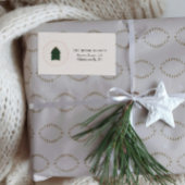 Modern Festive Christmas Tree ラベル