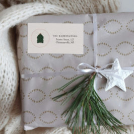 Modern Festive Christmas Tree  ラベル