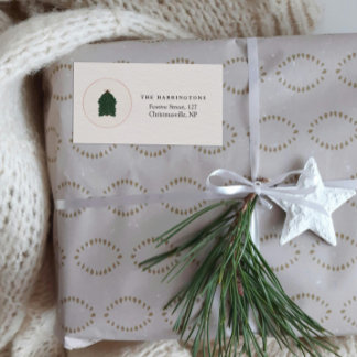 Modern Festive Christmas Tree  ラベル