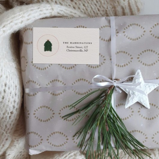 Modern Festive Christmas Tree  ラベル