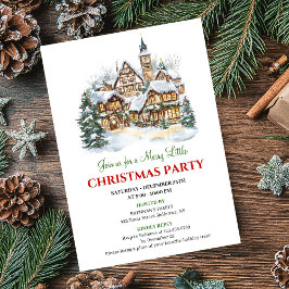 Modern festive city Christmas party dinner invite 招待状