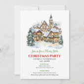 Modern festive city Christmas party dinner invite 招待状 (正面)