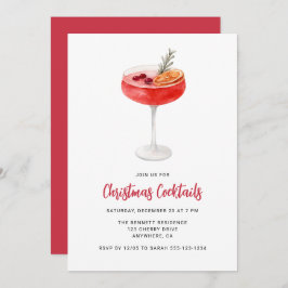 Modern Festive Drinks Christmas Cocktail Party 招待状