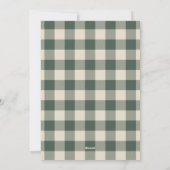 Modern Festive Green Plaid Rustic Photo Christmas シーズンカード (裏面)