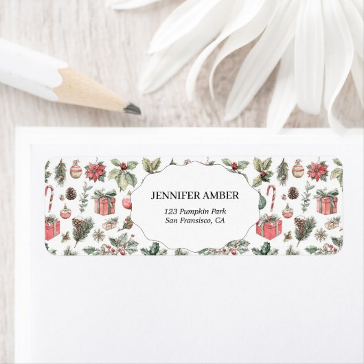 Modern Festive Holiday Simple Rustic Boho ラベル (インサイチュ)