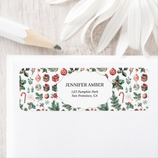 Modern Festive Holiday Simple Rustic Boho ラベル (インサイチュ)