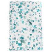 Modern Festive Snowflake Joy white black green ミディアムペーパーバッグ (正面)