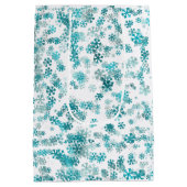 Modern Festive Snowflake Joy white black green ミディアムペーパーバッグ (裏面)