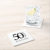 Modern Fifty and Fabulous 50th Birthday Party スクエアペーパーコースター (インサイチュ)