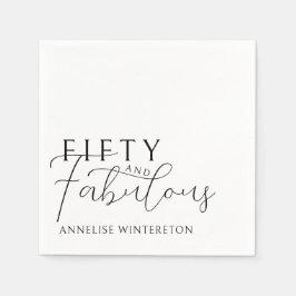 Modern Fifty and Fabulous 50th Birthday Party スタンダードカクテルナプキン