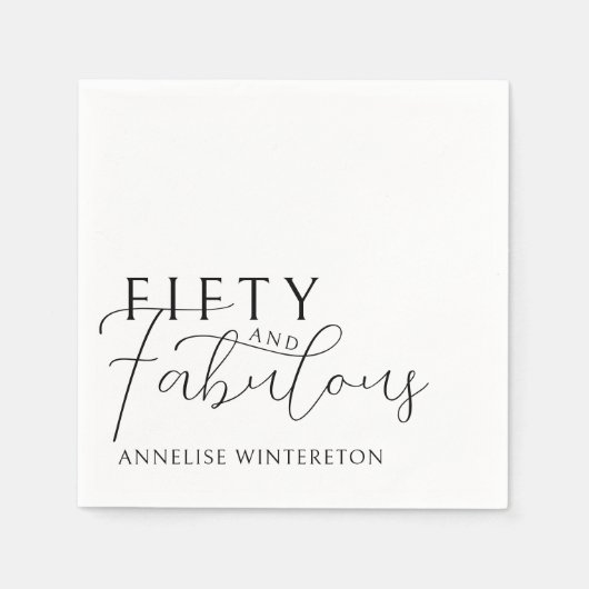 Modern Fifty and Fabulous 50th Birthday Party スタンダードカクテルナプキン (正面)