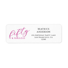 Modern Fifty and Fabulous 50th Birthday Party ラベル