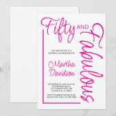 Modern Fifty and Fabulous 50th Birthday Party 招待状 (正面/裏面)