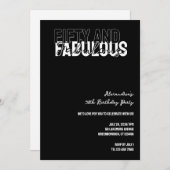 Modern Fifty and Fabulous 50th Birthday Party 招待状 (正面/裏面)