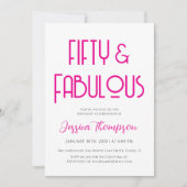 Modern Fifty and Fabulous Art Deco 50th Birthday 招待状 (正面)