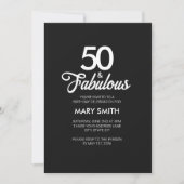Modern Fifty and Fabulous Black 50th Birthday 招待状 (正面)