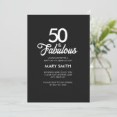 Modern Fifty and Fabulous Black 50th Birthday 招待状 (スタンド正面)