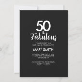 Modern Fifty and Fabulous Black 50th Birthday 招待状 (正面)