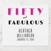 Modern Fifty and Fabulous Bold 50th Birthday スパークリングワインラベル (シングルラベル)