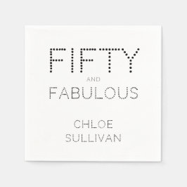 Modern Fifty and Fabulous Bold 50th Birthday Party スタンダードカクテルナプキン