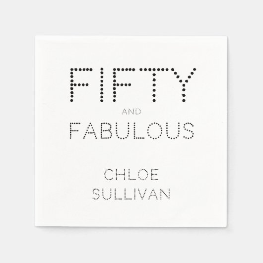 Modern Fifty and Fabulous Bold 50th Birthday Party スタンダードカクテルナプキン (正面)