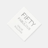 Modern Fifty and Fabulous Bold 50th Birthday Party スタンダードカクテルナプキン (角)