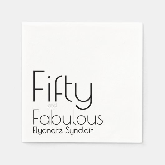 Modern Fifty and Fabulous Bold 50th Birthday Party スタンダードカクテルナプキン (正面)