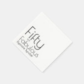 Modern Fifty and Fabulous Bold 50th Birthday Party スタンダードカクテルナプキン (角)
