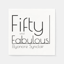 Modern Fifty and Fabulous Bold 50th Birthday Party スタンダードカクテルナプキン