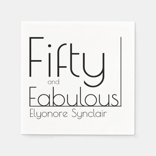 Modern Fifty and Fabulous Bold 50th Birthday Party スタンダードカクテルナプキン (正面)