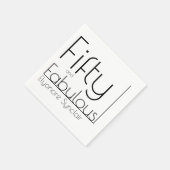 Modern Fifty and Fabulous Bold 50th Birthday Party スタンダードカクテルナプキン (角)