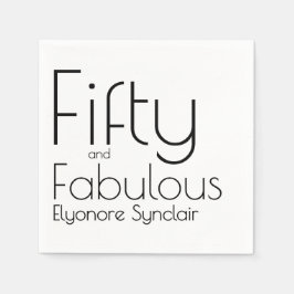 Modern Fifty and Fabulous Bold 50th Birthday Party スタンダードカクテルナプキン