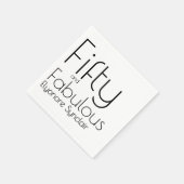 Modern Fifty and Fabulous Bold 50th Birthday Party スタンダードカクテルナプキン (角)