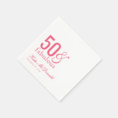 Modern Fifty and Fabulous Bold 50th Birthday Party スタンダードカクテルナプキン (角)