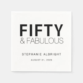 Modern Fifty and Fabulous Bold 50th Birthday Party スタンダードカクテルナプキン