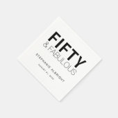 Modern Fifty and Fabulous Bold 50th Birthday Party スタンダードカクテルナプキン (角)