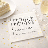 Modern Fifty and Fabulous Bold 50th Birthday Party スタンダードカクテルナプキン