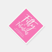 Modern Fifty and Fabulous Bold 50th Birthday Party スタンダードカクテルナプキン (角)