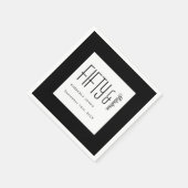 Modern Fifty and Fabulous Bold 50th Birthday Party スタンダードカクテルナプキン (角)