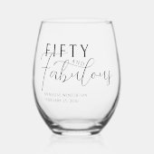 Modern Fifty and Fabulous Bold 50th Birthday Party ステムなしワイングラス (正面)