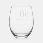 Modern Fifty and Fabulous Bold 50th Birthday Party ステムなしワイングラス (裏面)