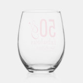 Modern Fifty and Fabulous Bold 50th Birthday Party ステムなしワイングラス (裏面)