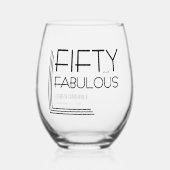 Modern Fifty and Fabulous Bold 50th Birthday Party ステムなしワイングラス (正面)