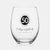 Modern Fifty and Fabulous Bold 50th Birthday Party ステムなしワイングラス (正面)