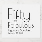 Modern Fifty and Fabulous Bold 50th Birthday Party スパークリングワインラベル (シングルラベル)