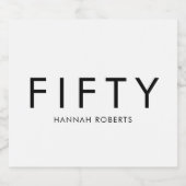 Modern Fifty and Fabulous Bold 50th Birthday Party スパークリングワインラベル (シングルラベル)