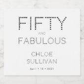 Modern Fifty and Fabulous Bold 50th Birthday Party スパークリングワインラベル (シングルラベル)