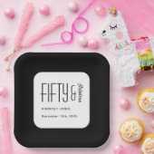 Modern Fifty and Fabulous Bold 50th Birthday Party ペーパープレート (パーティー)