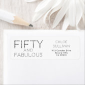 Modern Fifty and Fabulous Bold 50th Birthday Party ラベル (インサイチュ)