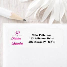 Modern Fifty and Fabulous Bold 50th Birthday Party ラベル